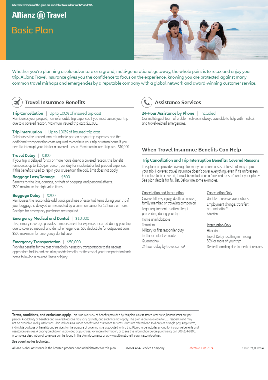 Travel Insurance brochure
